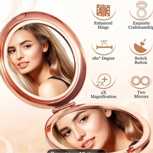 Compact Mirror Set Small Travel Magnifying Pocket Mirrors for Purse 2 Pieces - Picture 4 of 7